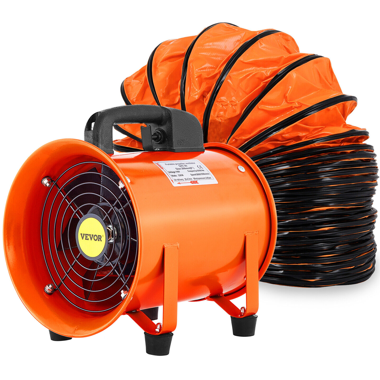 8inch Extractor Fan Blower with 10m Duct Hose Low Noise Ventilator Heavy Duty